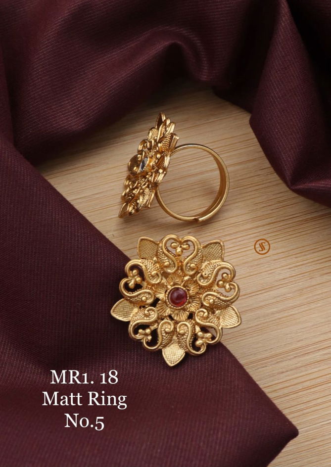 MR1 Designer Rajawadi Matt Rings Wholesalers In Delhi
